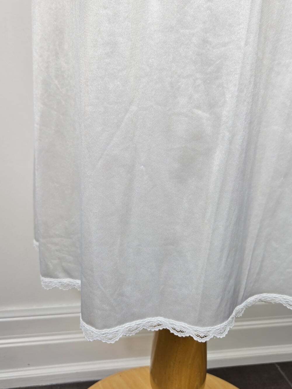 Vintage St Michael Marks & Spencer White Nylon Lace Slip Dress Nightgown 40 (L) - Picture 5 of 8
